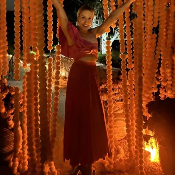 Amur Pink Orange One Shoulder Gown SIZE 2 Pleated Cut Out Formal Vacation $600 - Picture 7 of 16